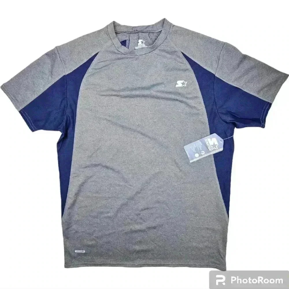 Men's Starter Dri- Star Compression Shirt gray& blue NWT 2XL ( 50-52) # RM211088